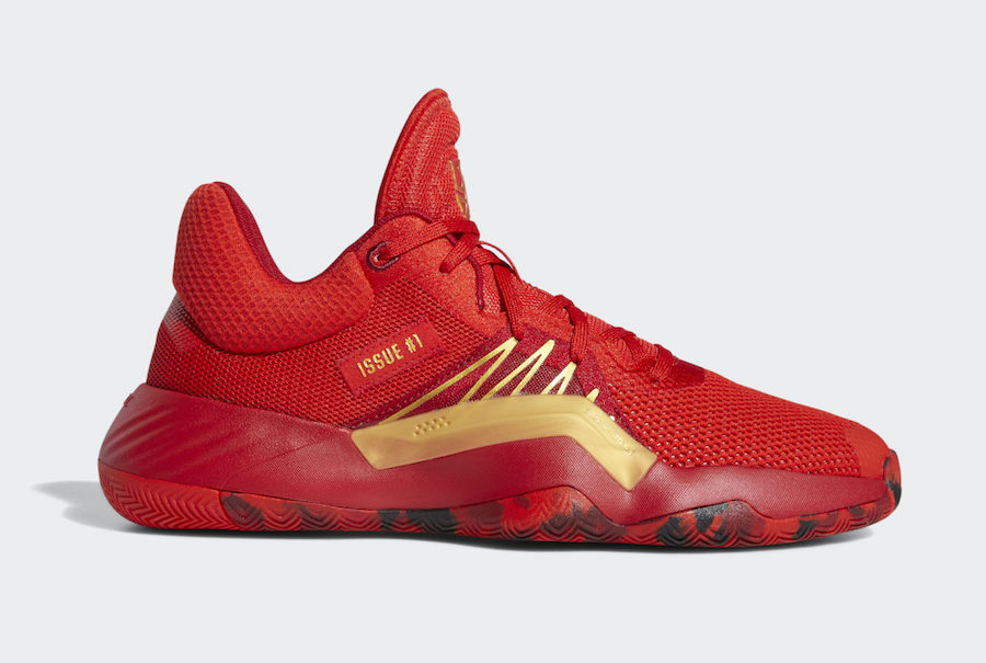 donovan mitchell shoes red and gold